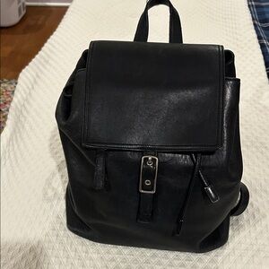 Coach Black Leather Backpack